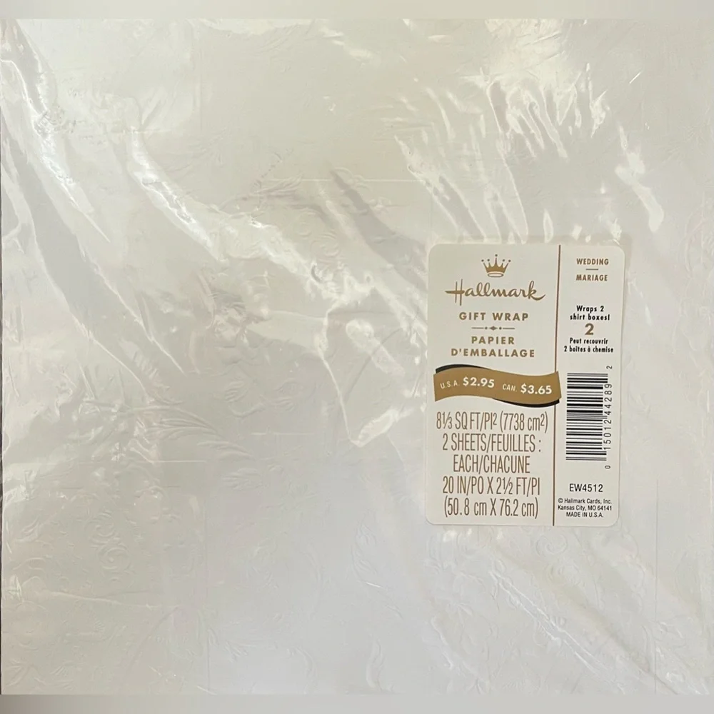 NWT vintage hallmark wedding marriage gift wrap sheets
